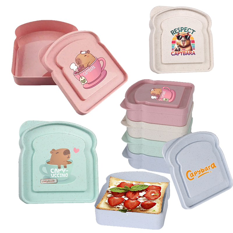 Food Storage On Table - Capybara Sandwich Food Storage Case Container