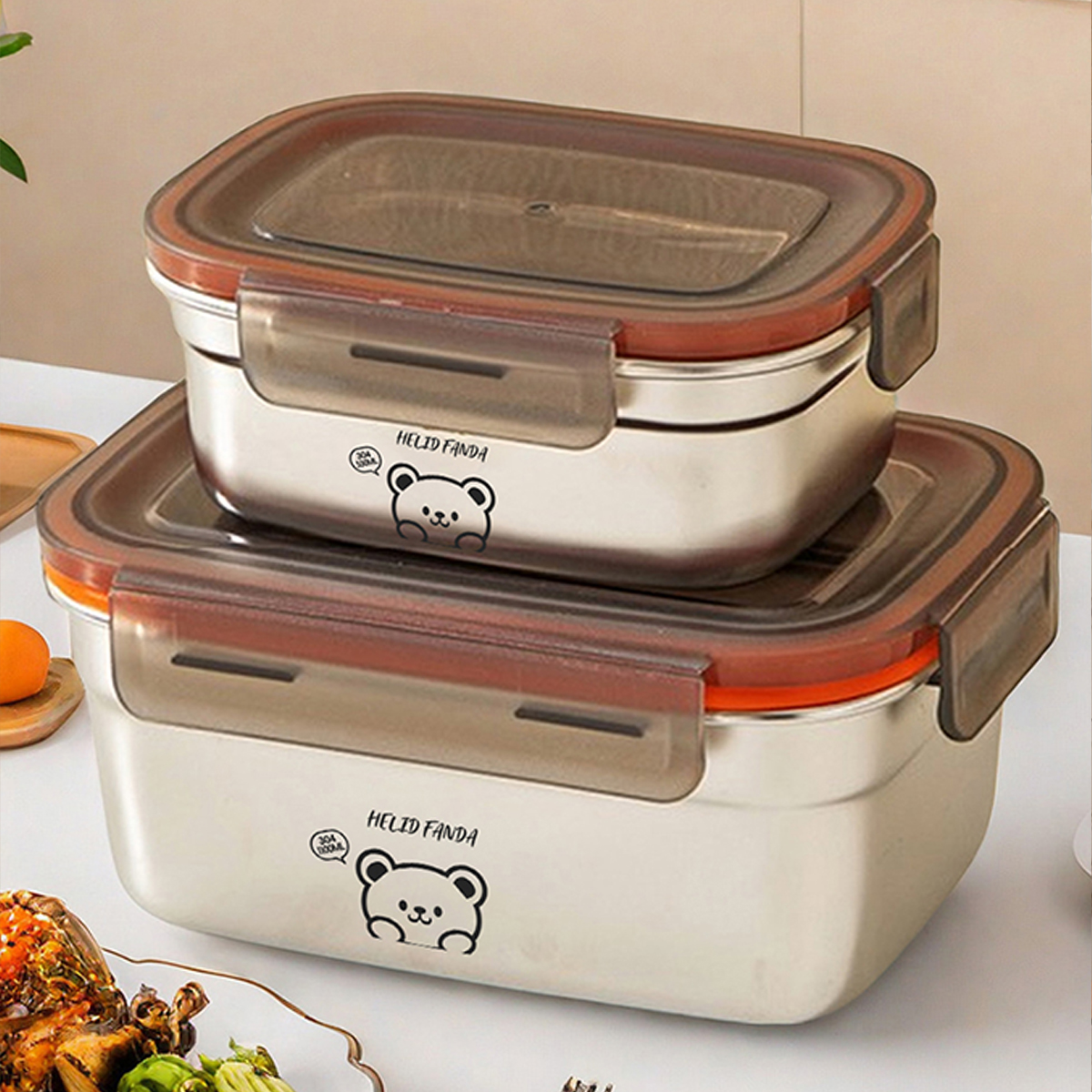 Food Storage Box Large - Refrigerator Sealed Preservation Box 304 Stainless