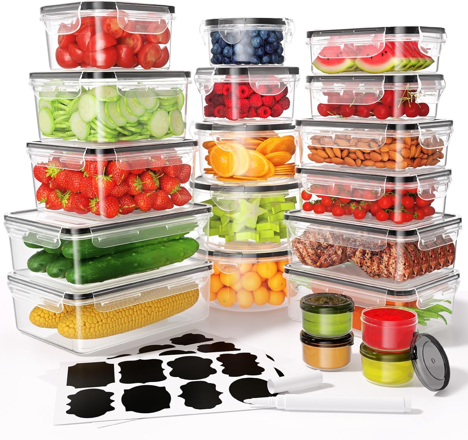 Food Storage Containers Set - 40-Piece Airtight Food Storage Container Set