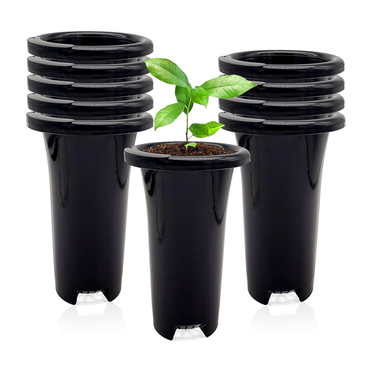 Food Storage Plants - 10Pcs Plastic Deep Plant Nursery Pots,