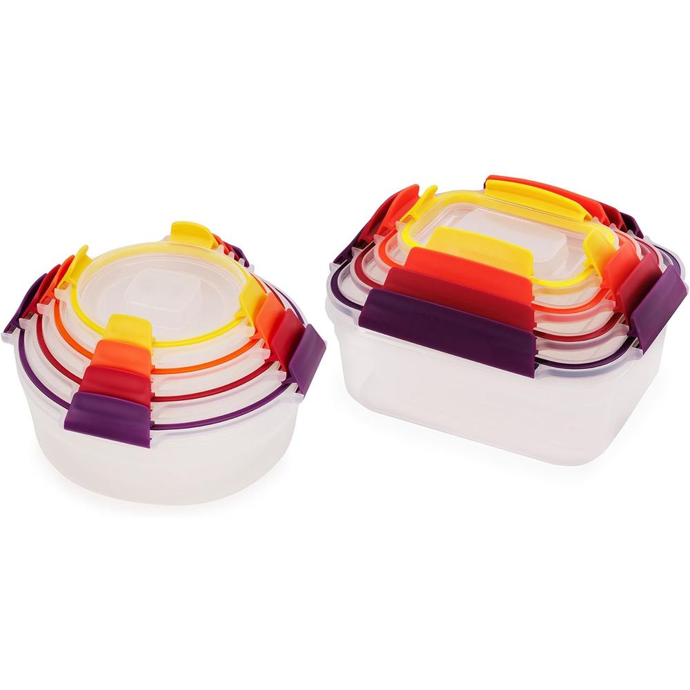 Food Storage Containers Set - 16-piece Plastic BPA Free Food Storage