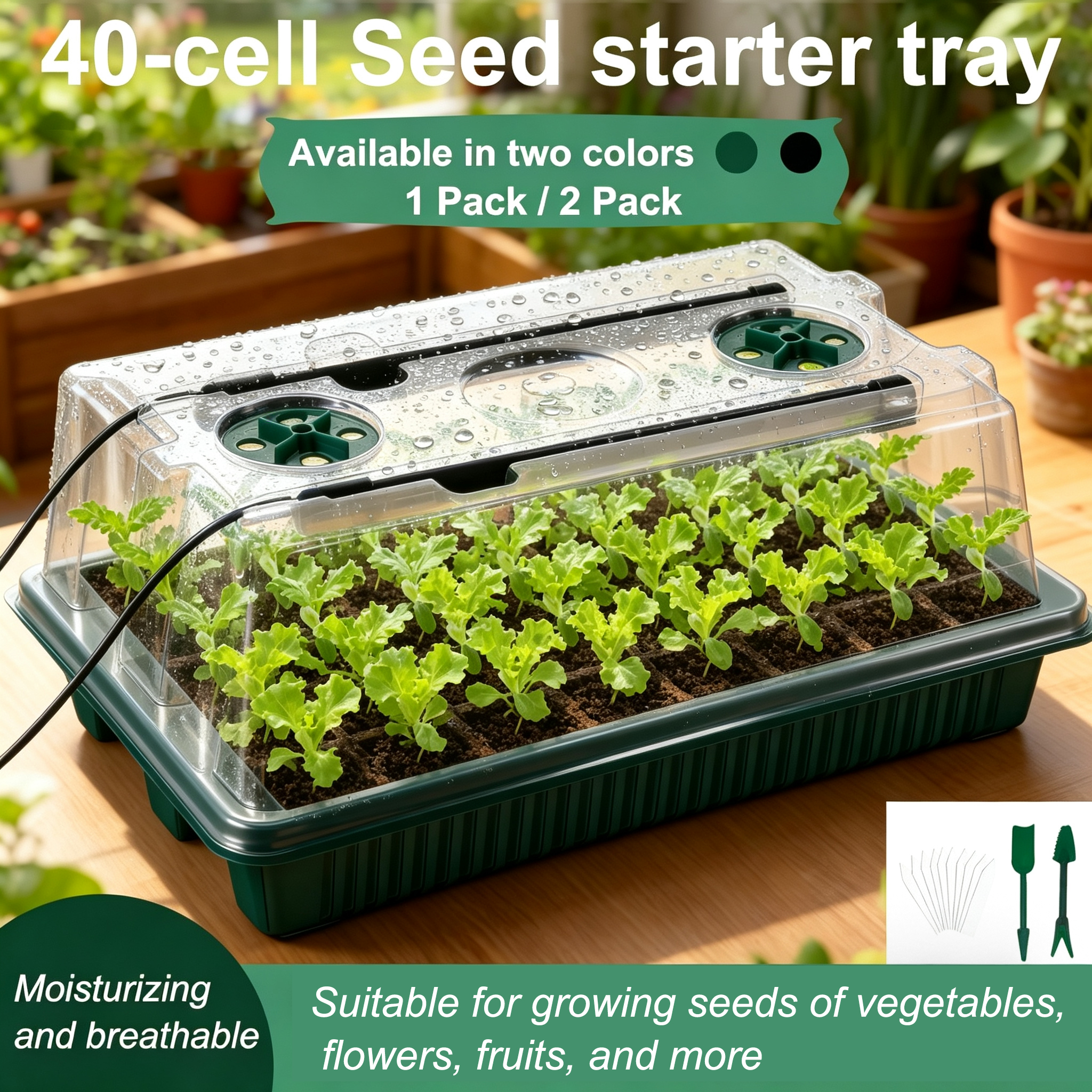 Food Storage Plants - Seed Starter Tray with Grow Light,1
