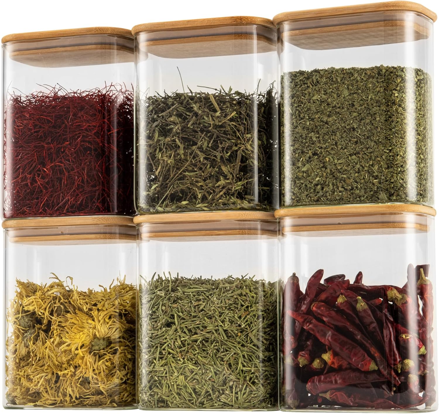 Food Storage Containers Set - 37oz Rectangle Airtight Glass Storage Containers