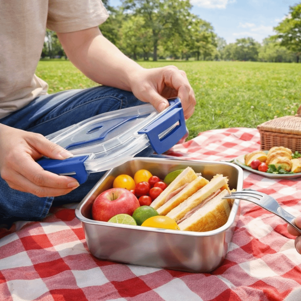 Food Storage Box Large - Large Capacity Food Preservation Box Stainless