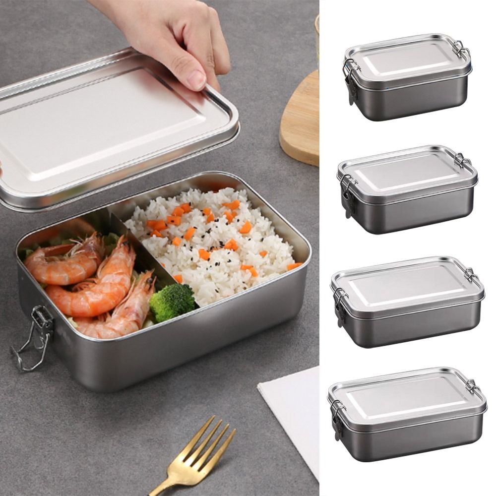 Xl Food Storage Containers With Lids - Durable Stainless Steel Bento Box Large