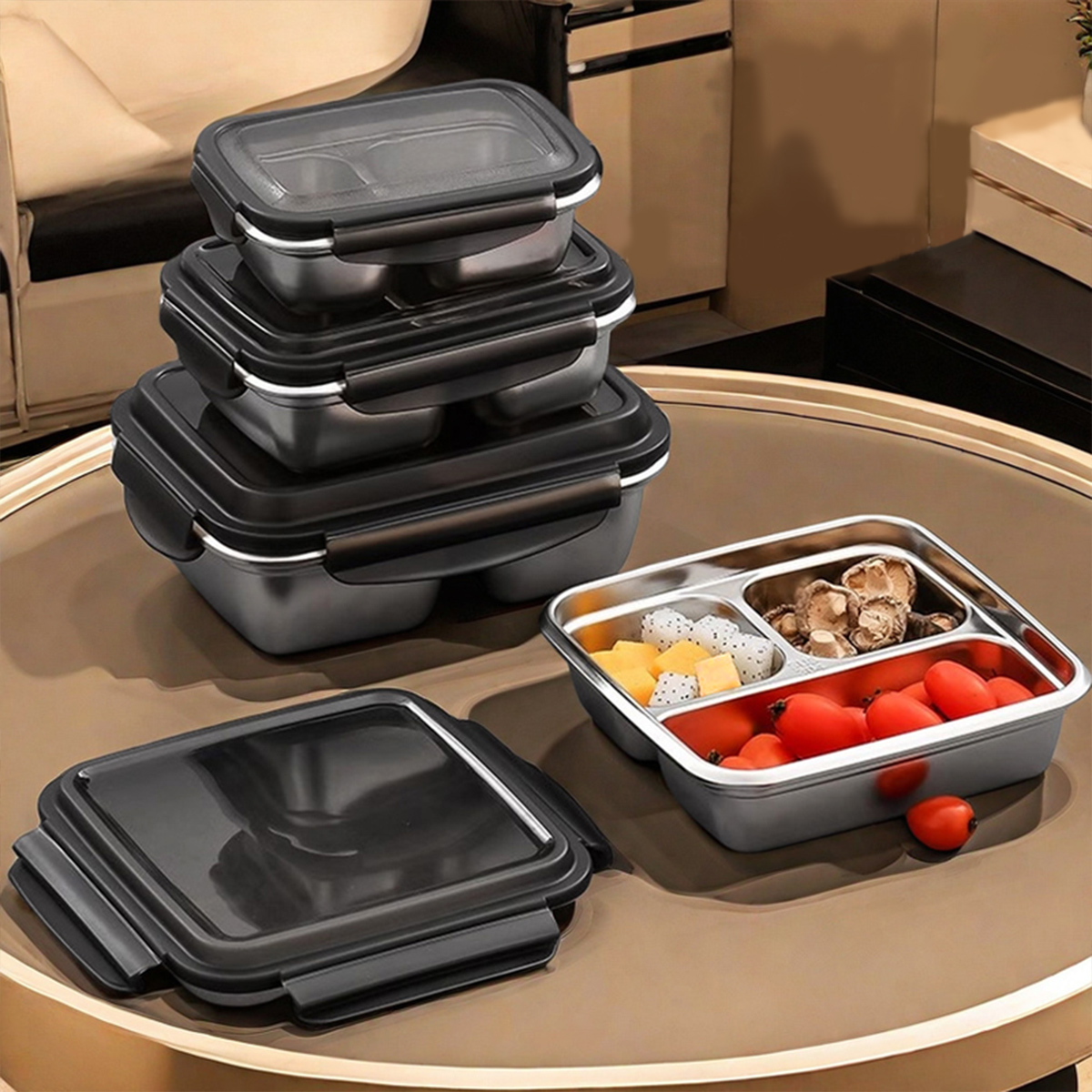 WORTHBUY 2/3 Grids 304 Stainle - Food Storage Box Large のレビューと価格