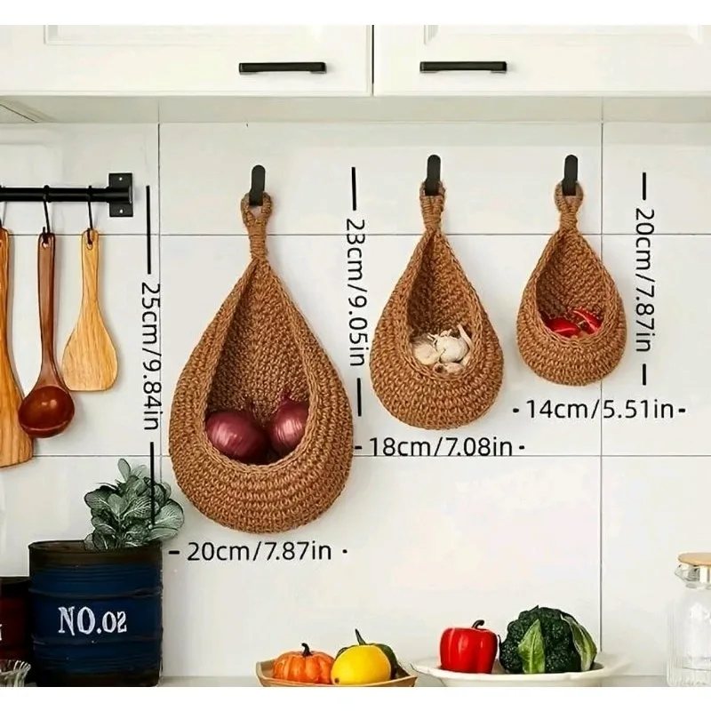 Linen Macrame Baskets 3pcs Boh - Food Storage Plants のレビューと価格