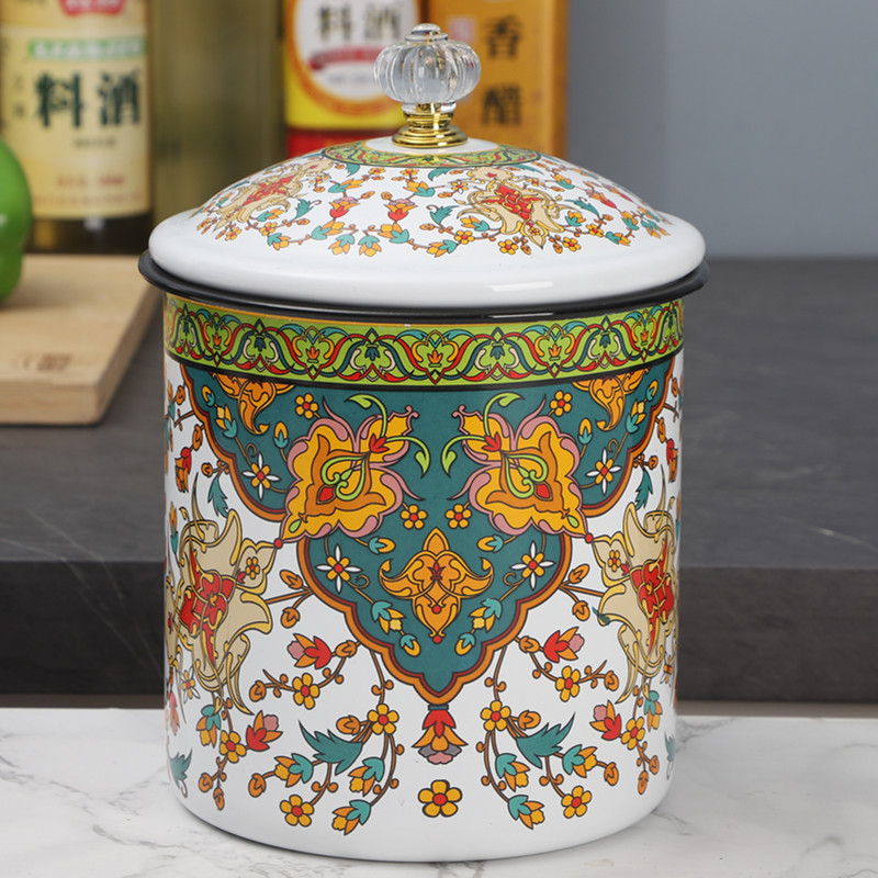 Enamel Storage Jar with Lid Re - Xl Food Storage Containers With Lids のレビューと価格
