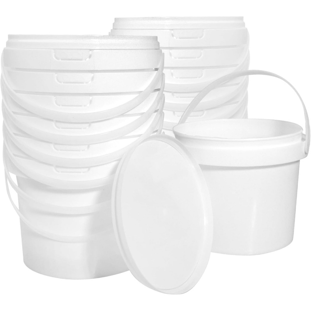 13 Pack White Plastic Bucket 1 - Food Storage Quart Containers のレビューと価格