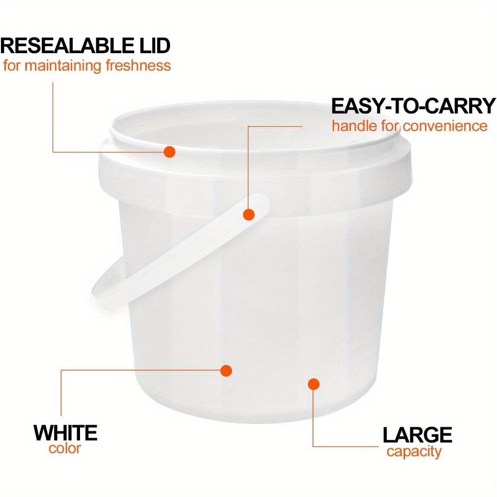 13 Pack White Plastic Bucket 1 - Food Storage Quart Containers のレビューと価格