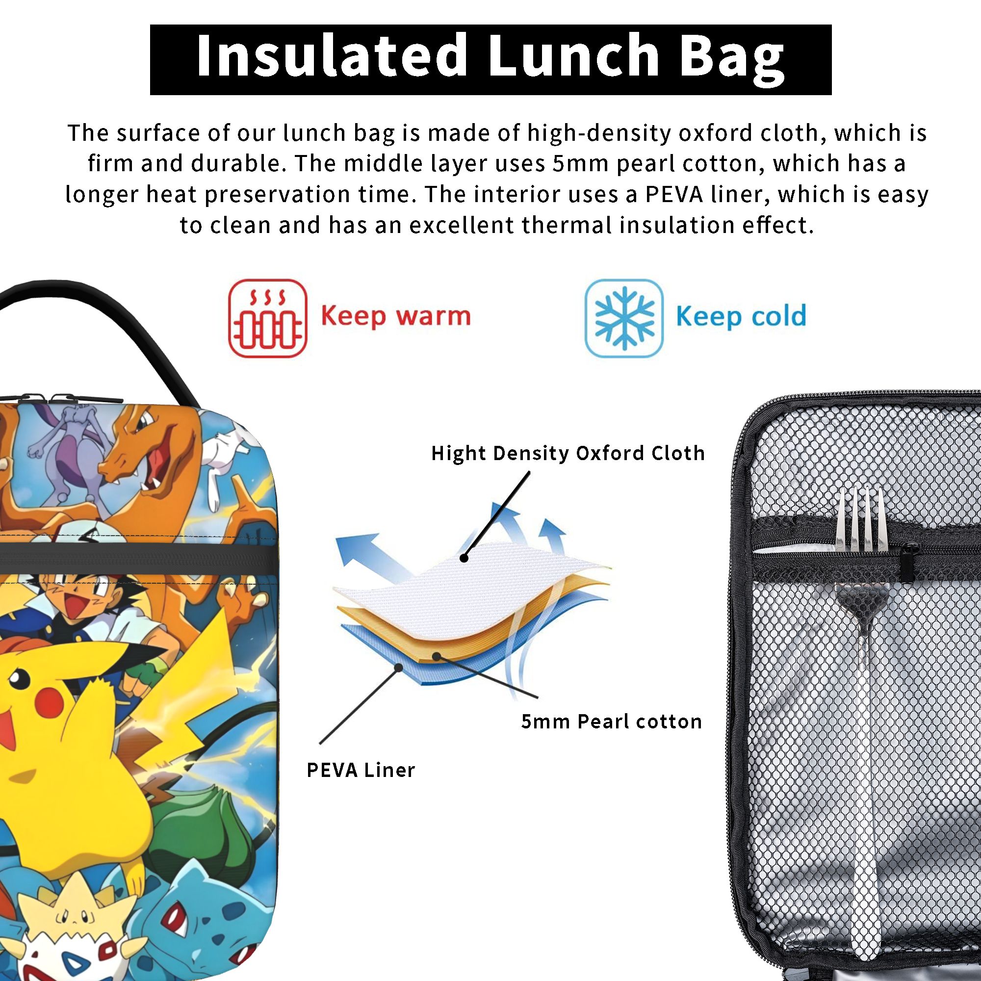 Cute Cartoon Manga Poke-Mon In - Food Storage Warmer のレビューと価格