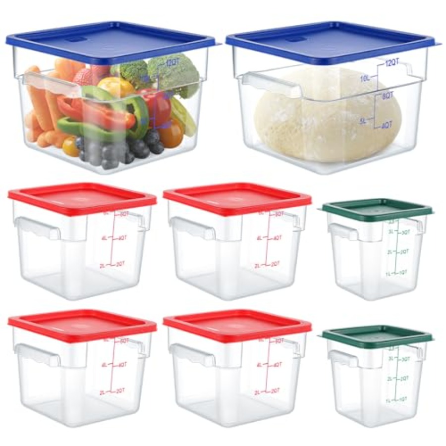 8 Set Square Food Storage Cont - Food Storage Quart Containers のレビューと価格