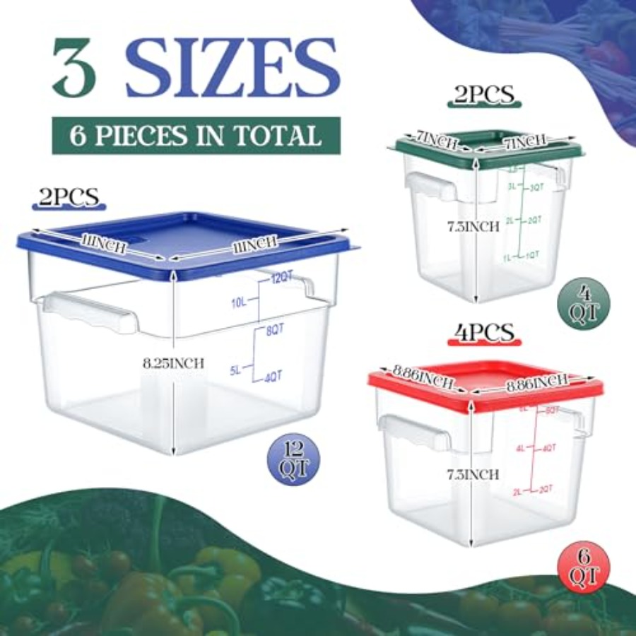 8 Set Square Food Storage Cont - Food Storage Quart Containers のレビューと価格