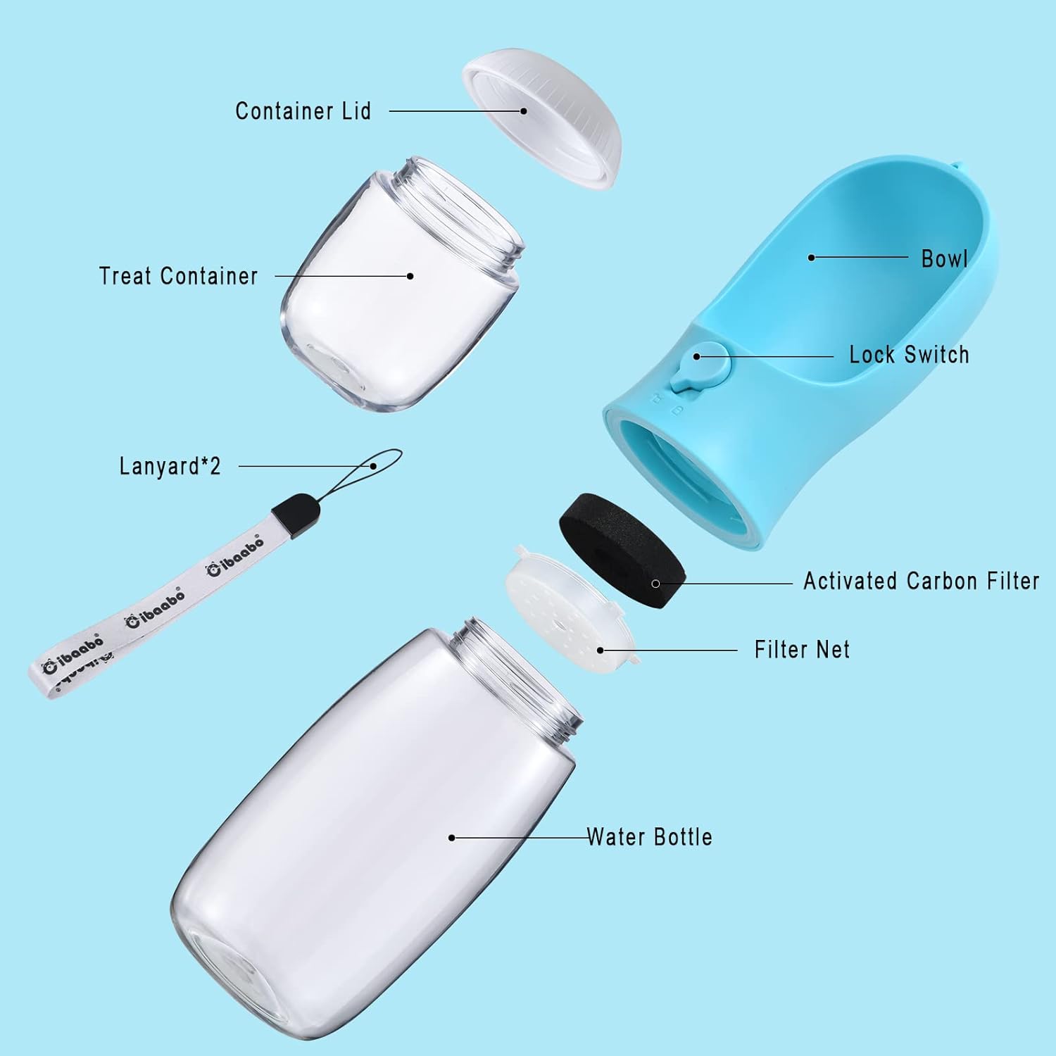 Dog Water Bottle with Food Con - Food Storage Necessities のレビューと価格