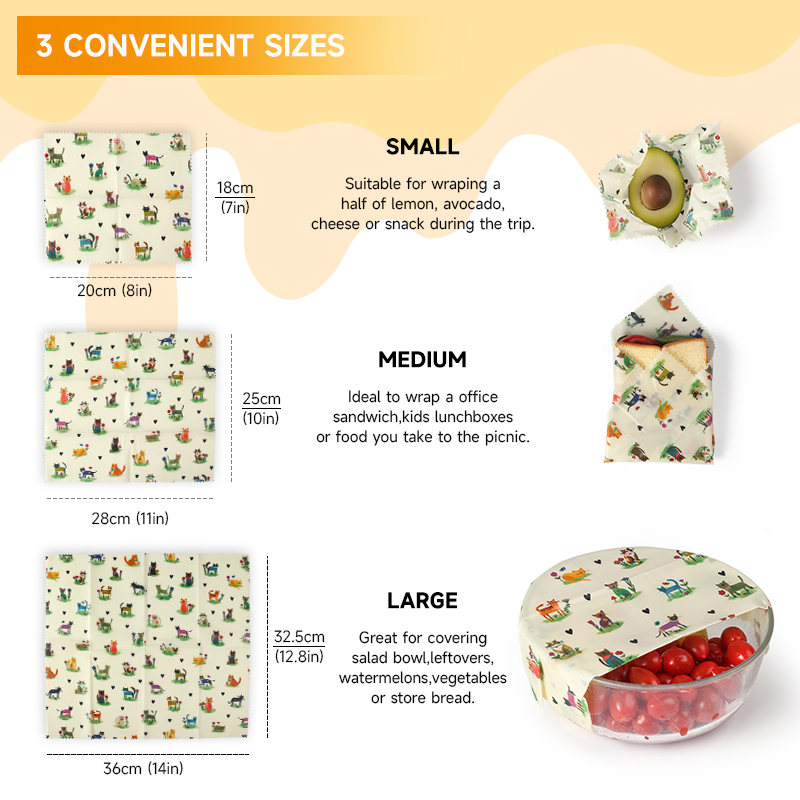 6 Packs (2S. 2M, 2L) reusable  - Beeswax Food Wrap のレビューと価格