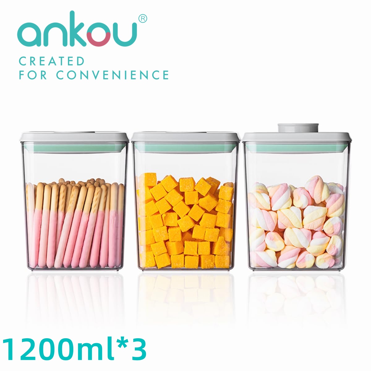 Ankou 3Pcs 1.2L Pop Airtight F - Food Storage Containers Set のレビューと価格