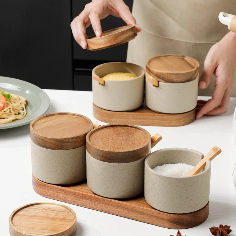 Modern Ceramic Seasoning Jar S - Xl Food Storage Containers With Lids のレビューと価格