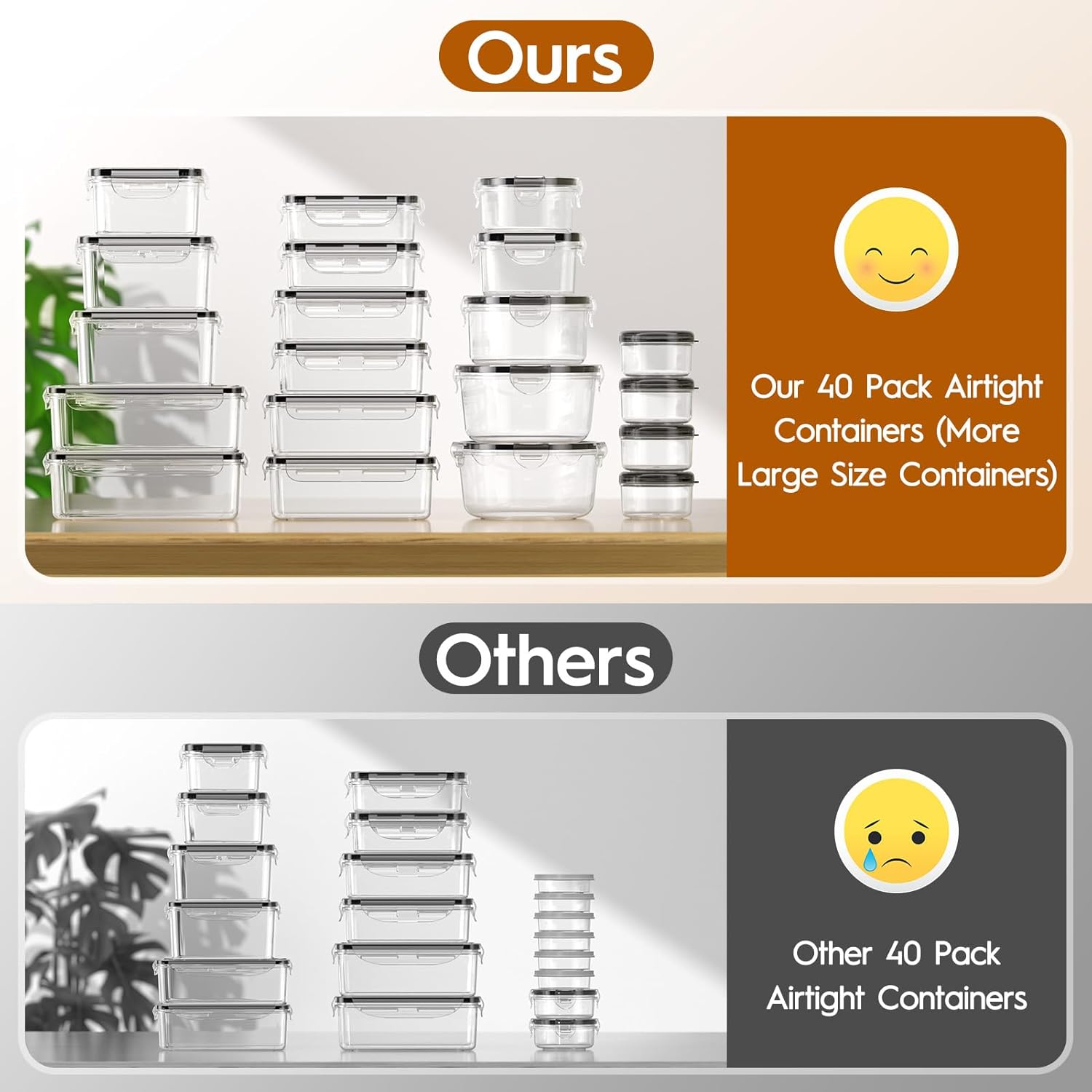 40-Piece Airtight Food Storage - Food Storage Containers Set のレビューと価格