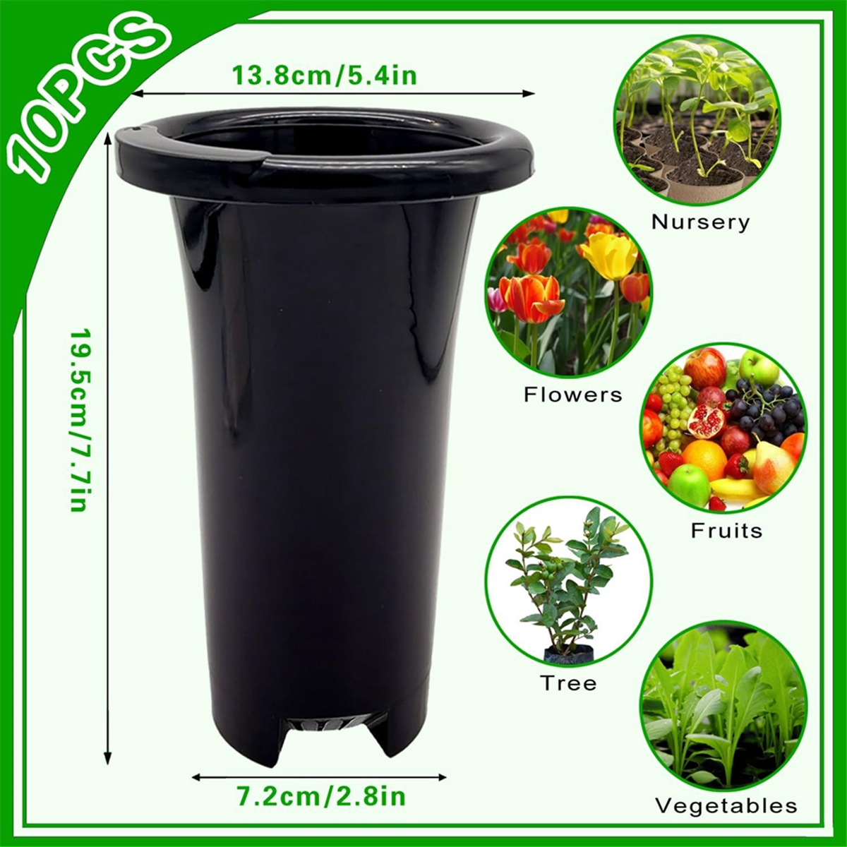 10Pcs Plastic Deep Plant Nurse - Food Storage Plants のレビューと価格