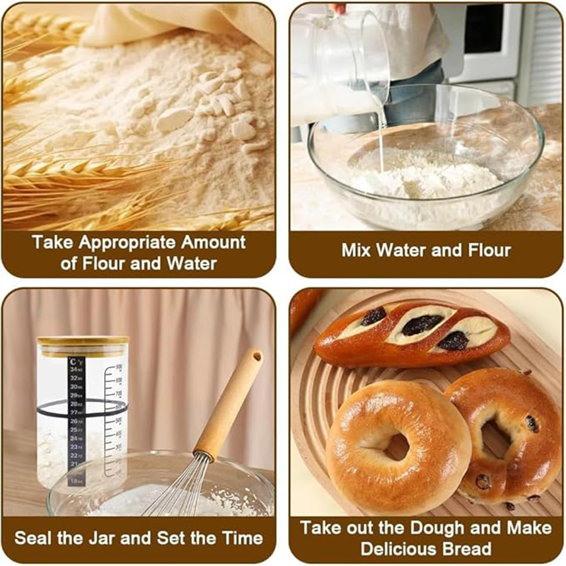 Sourdough Starter Jar Kit Sour - Food Storage On Table のレビューと価格