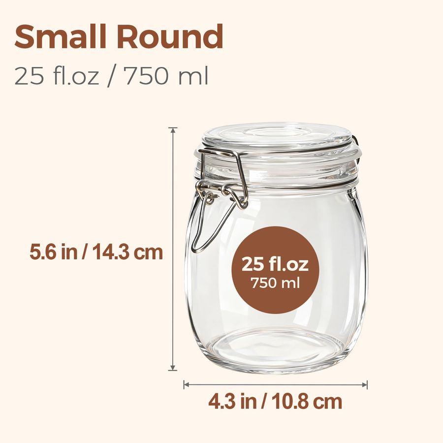25oz Airtight Glass Canisters  - Food Storage Containers Set のレビューと価格