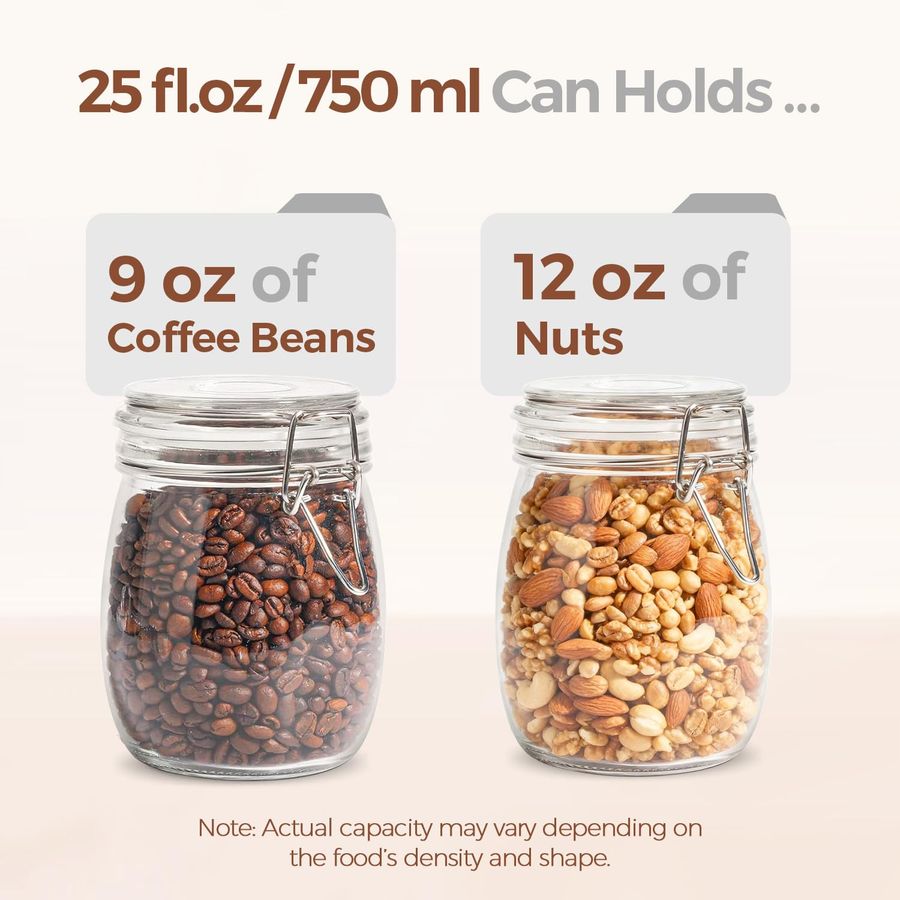 25oz Airtight Glass Canisters  - Food Storage Containers Set のレビューと価格