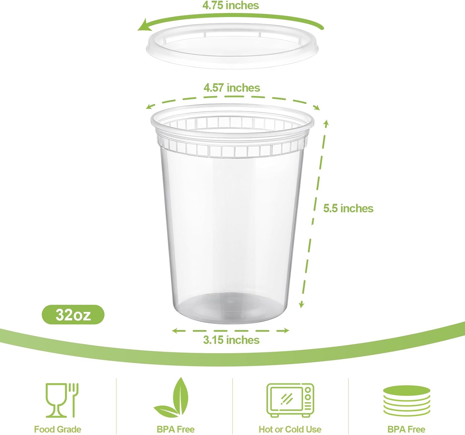 20 Sets 32 oz Airtight Plastic - Food Storage Containers Set のレビューと価格