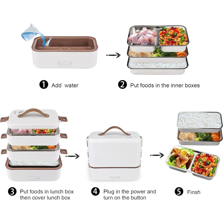 Self Cooking Electric Lunch Bo - Food Storage Warmer のレビューと価格