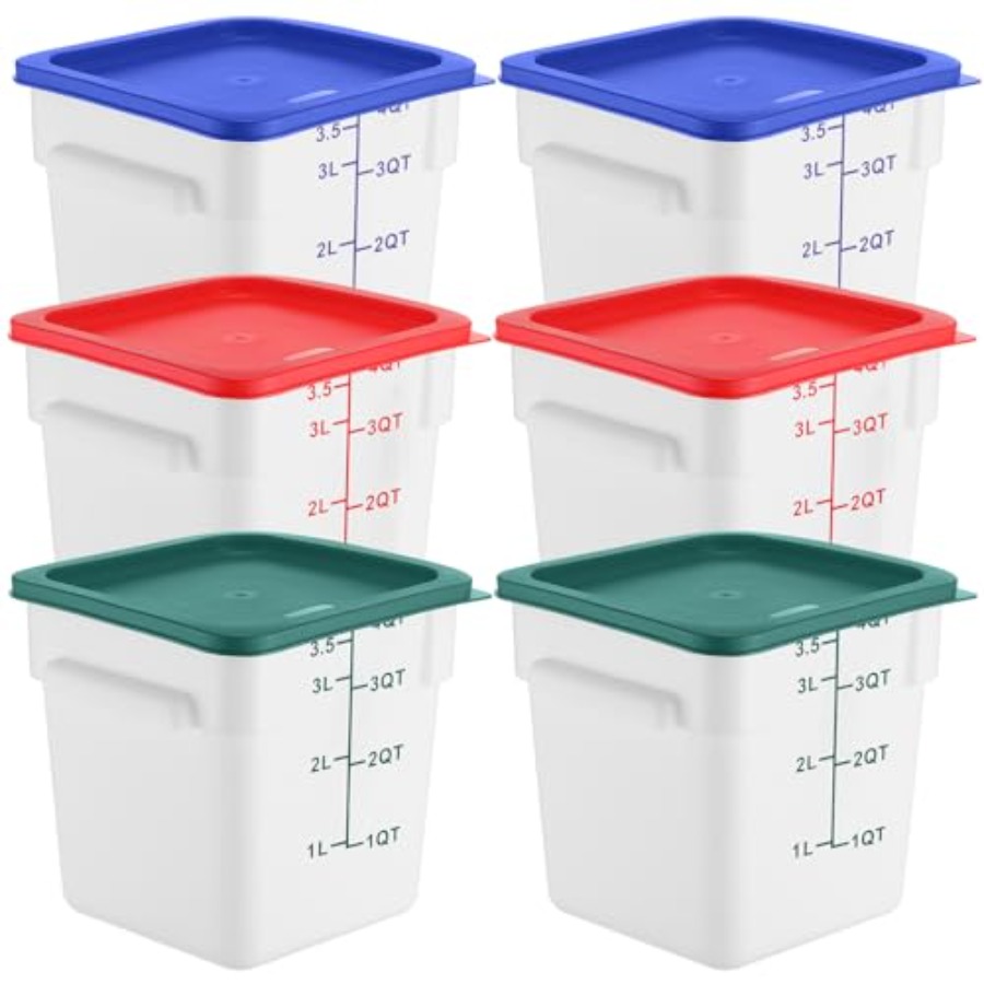 6 Pieces 4 Quart Commercial Fo - Food Storage Quart Containers のレビューと価格