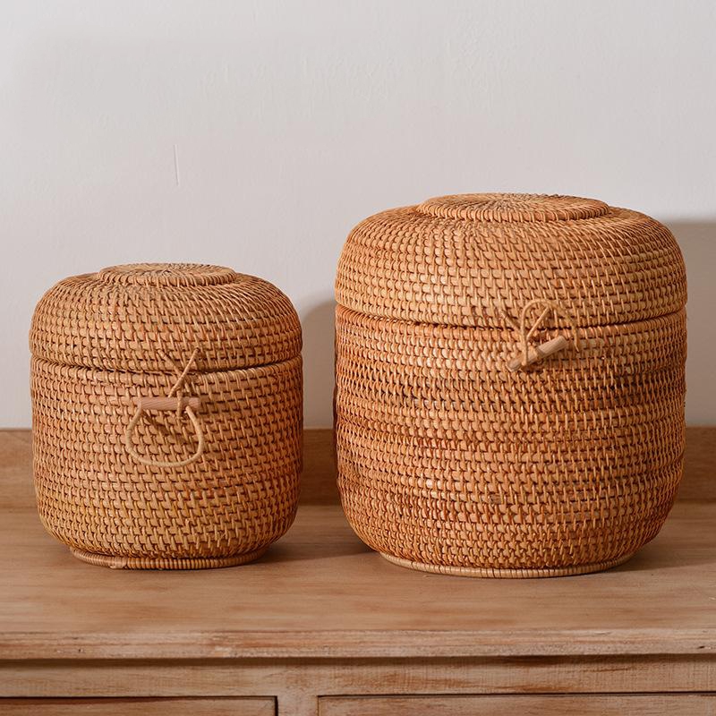 Handwoven Rattan Tea Storage B - Food Storage On Table のレビューと価格