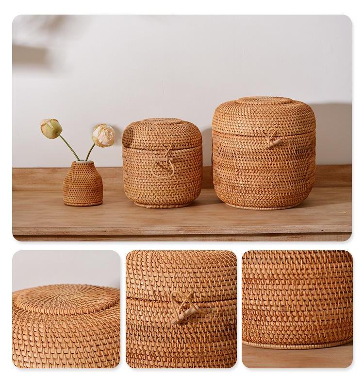 Handwoven Rattan Tea Storage B - Food Storage On Table のレビューと価格