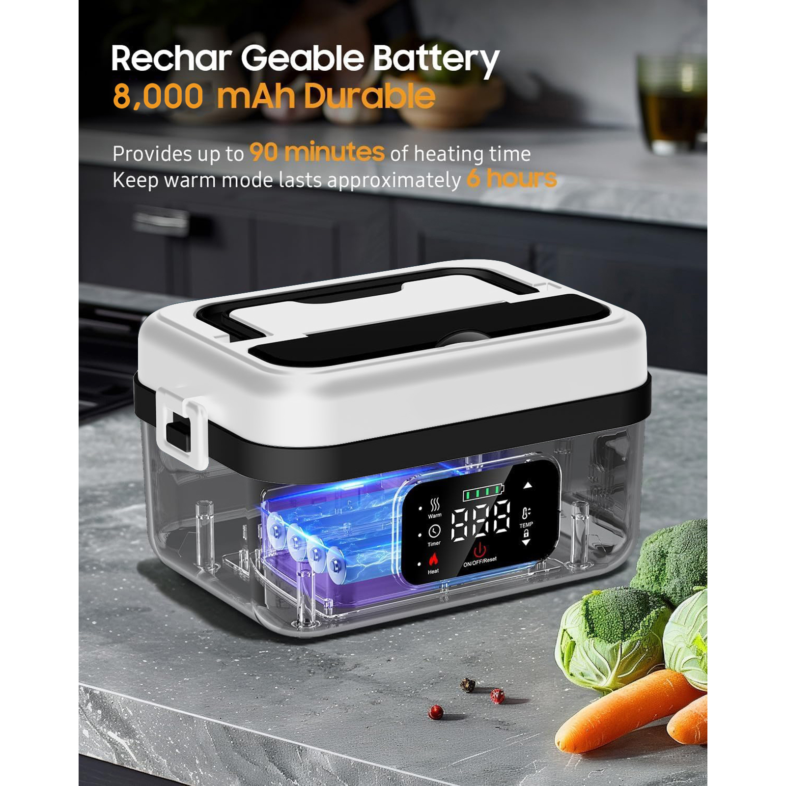 8000mAh Rechargeable Timer Aut - Food Storage Warmer のレビューと価格