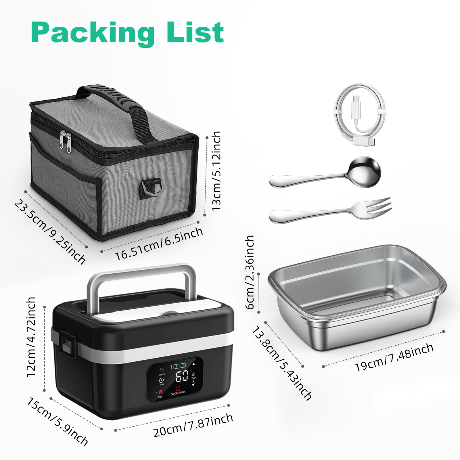 8000mAh Rechargeable Timer Aut - Food Storage Warmer のレビューと価格