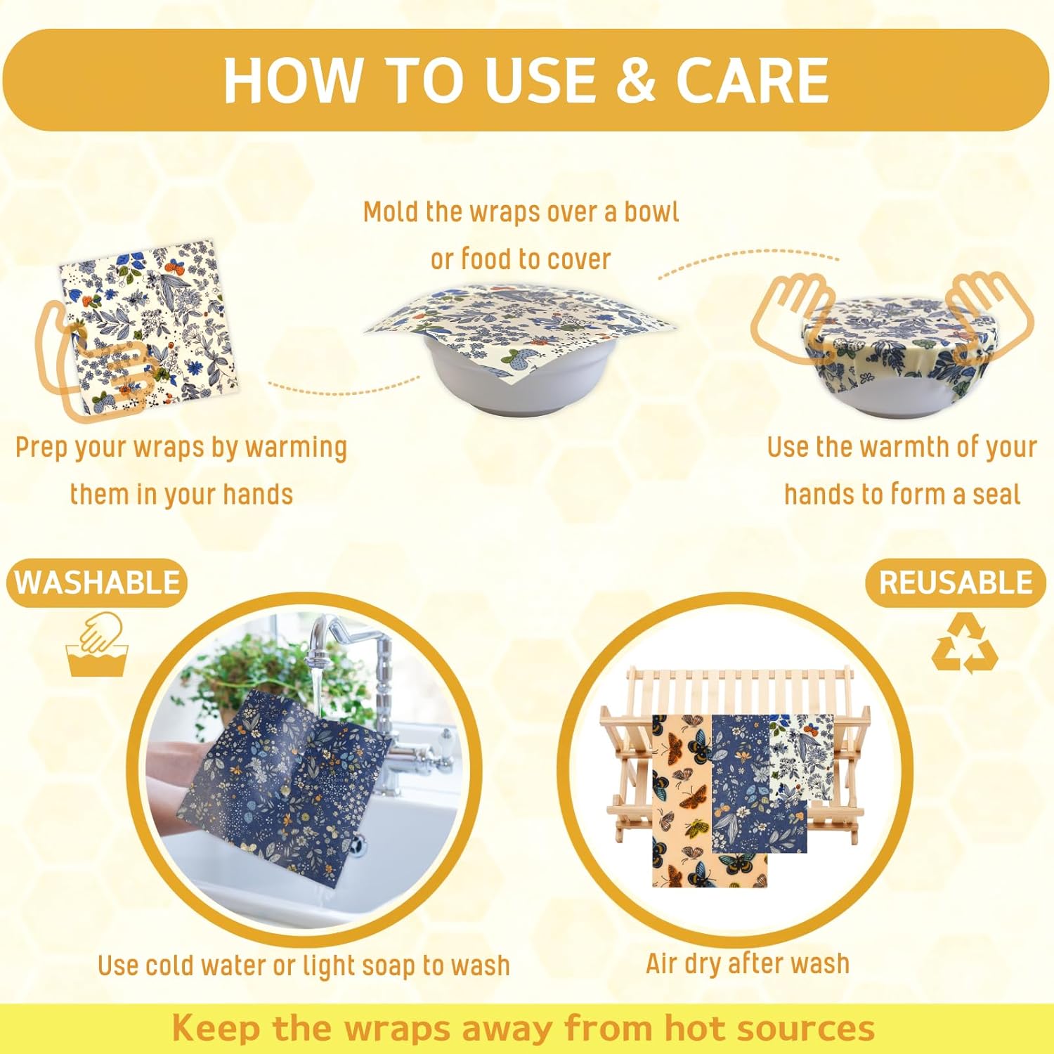 Eco-Friendly Beeswax Food Wrap - Beeswax Food Wrap のレビューと価格