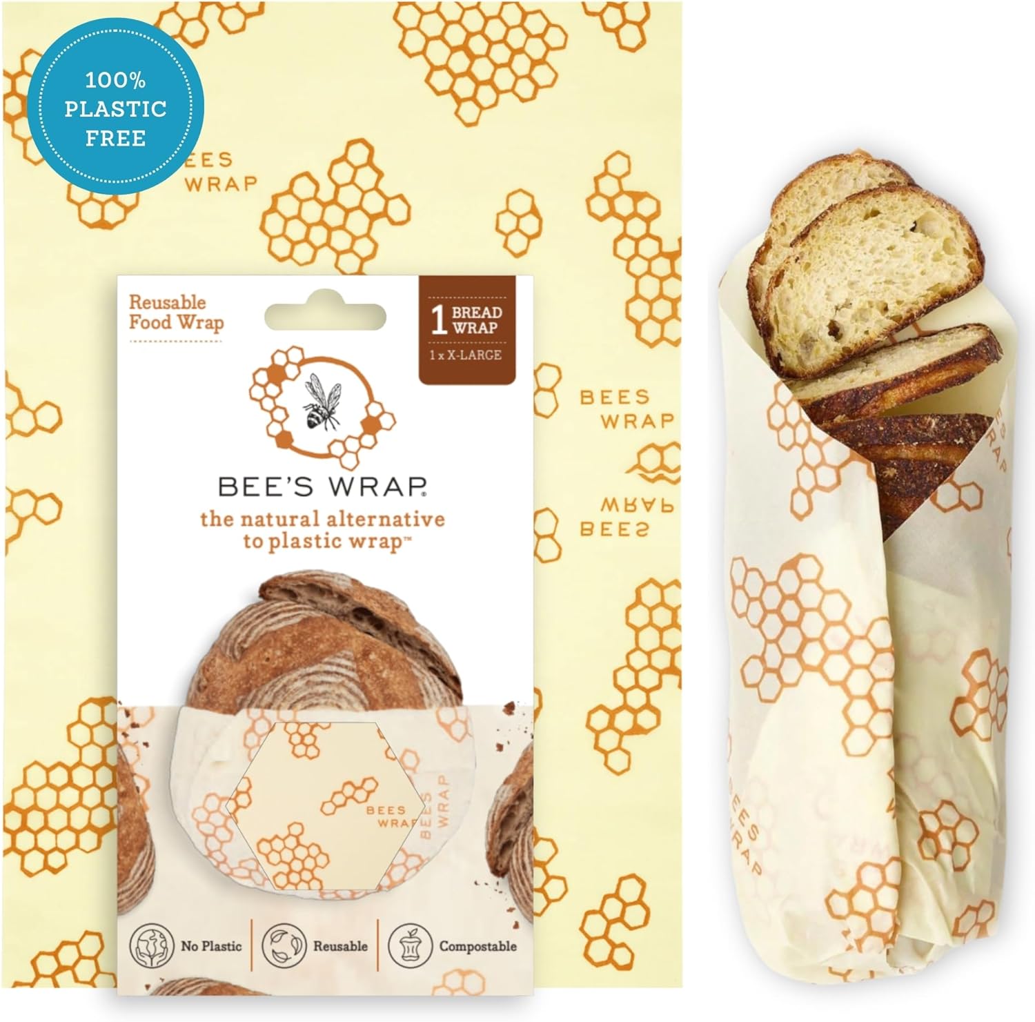 Reusable Beeswax Bread Wrap -  - Beeswax Food Wrap のレビューと価格