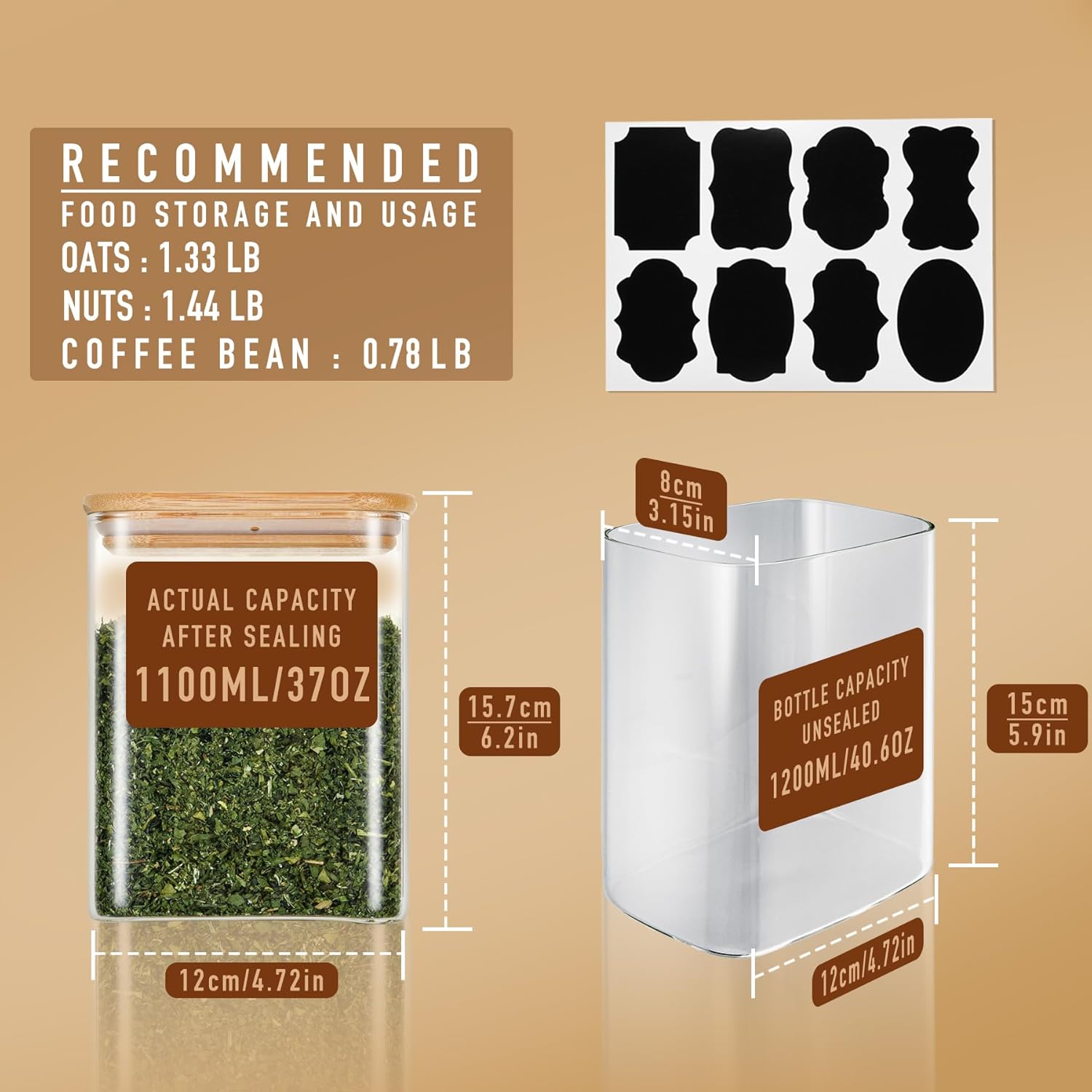 37oz Rectangle Airtight Glass  - Food Storage Containers Set のレビューと価格