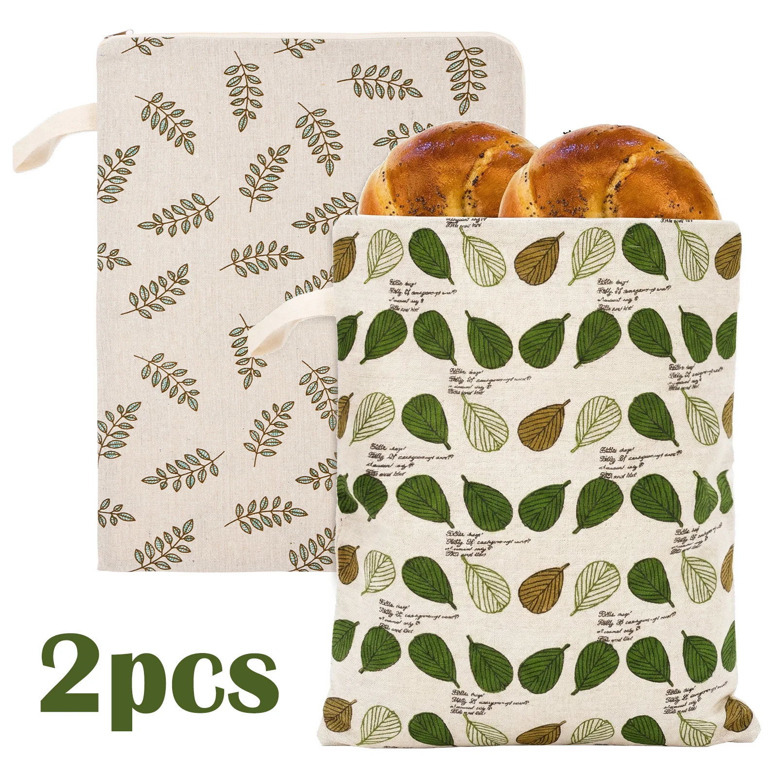 2Pcs Beeswax Linen Bread Bags  - Beeswax Food Wrap のレビューと価格