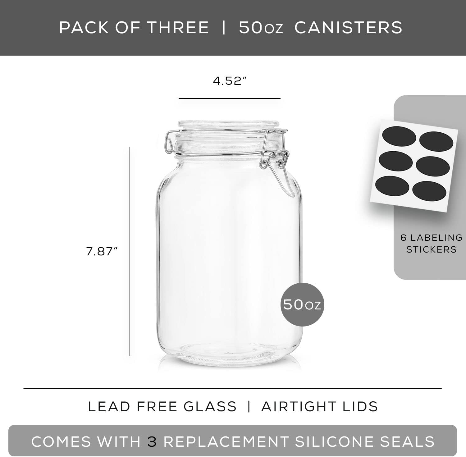 Airtight Glass Jars with Lids  - Food Storage Containers Set のレビューと価格