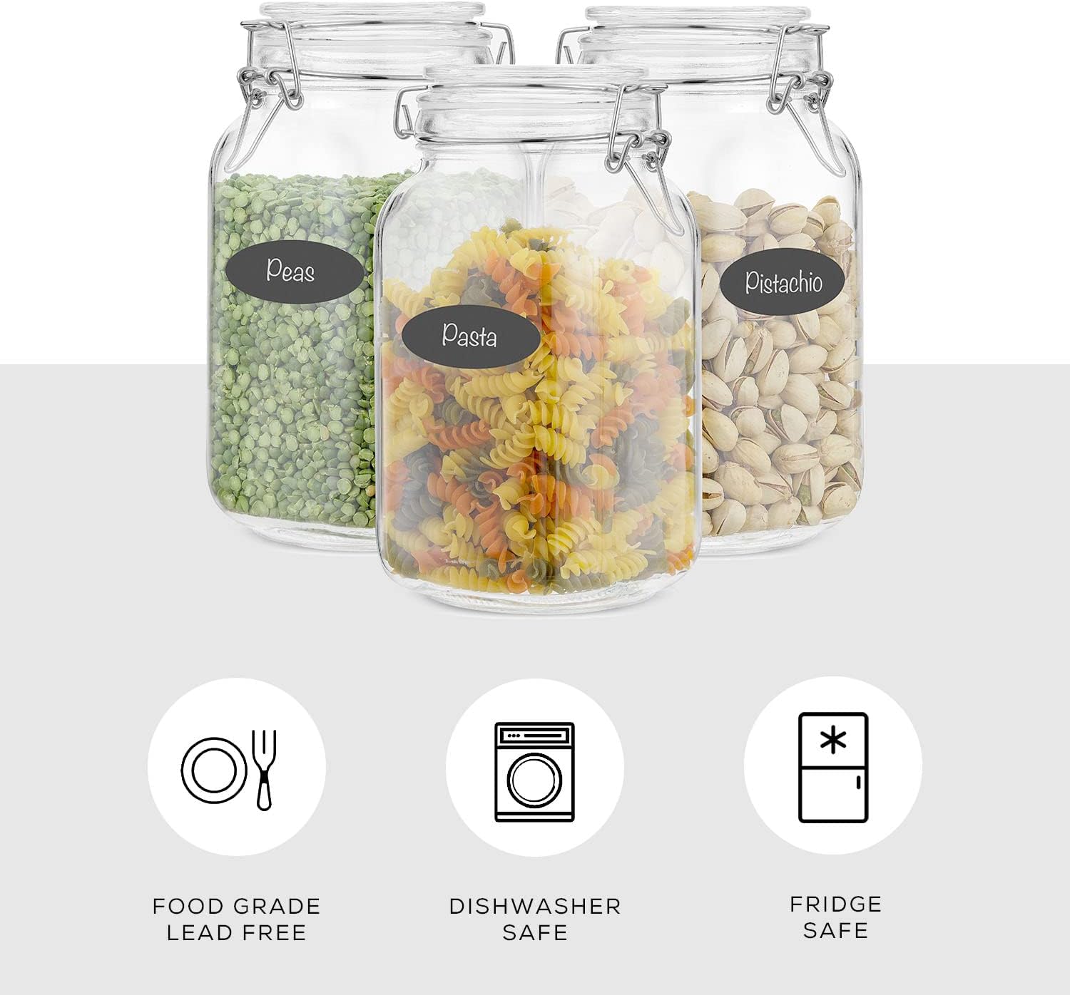 Airtight Glass Jars with Lids  - Food Storage Containers Set のレビューと価格