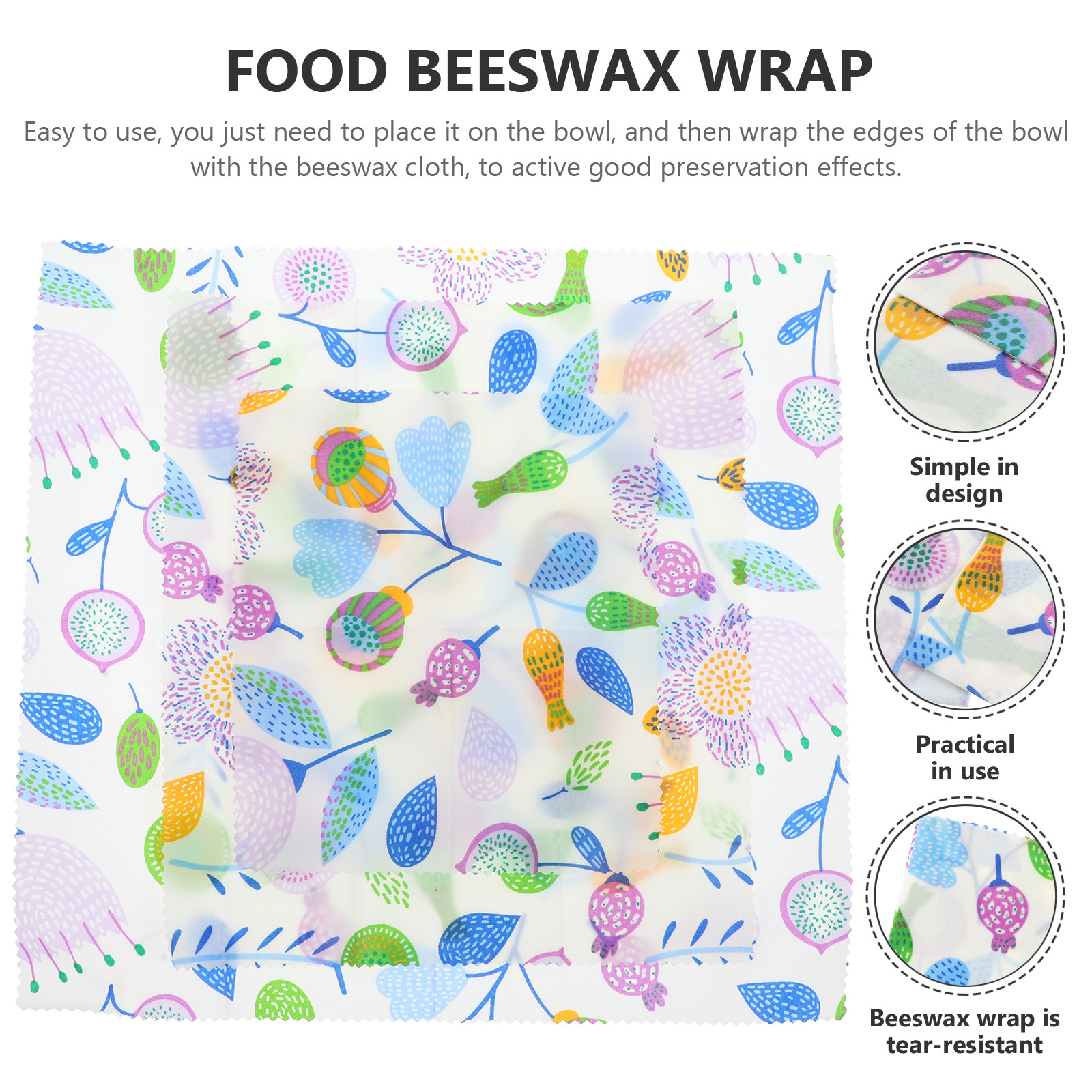 3Pcs Beeswax Wrap Cloth Set Re - Beeswax Food Wrap のレビューと価格