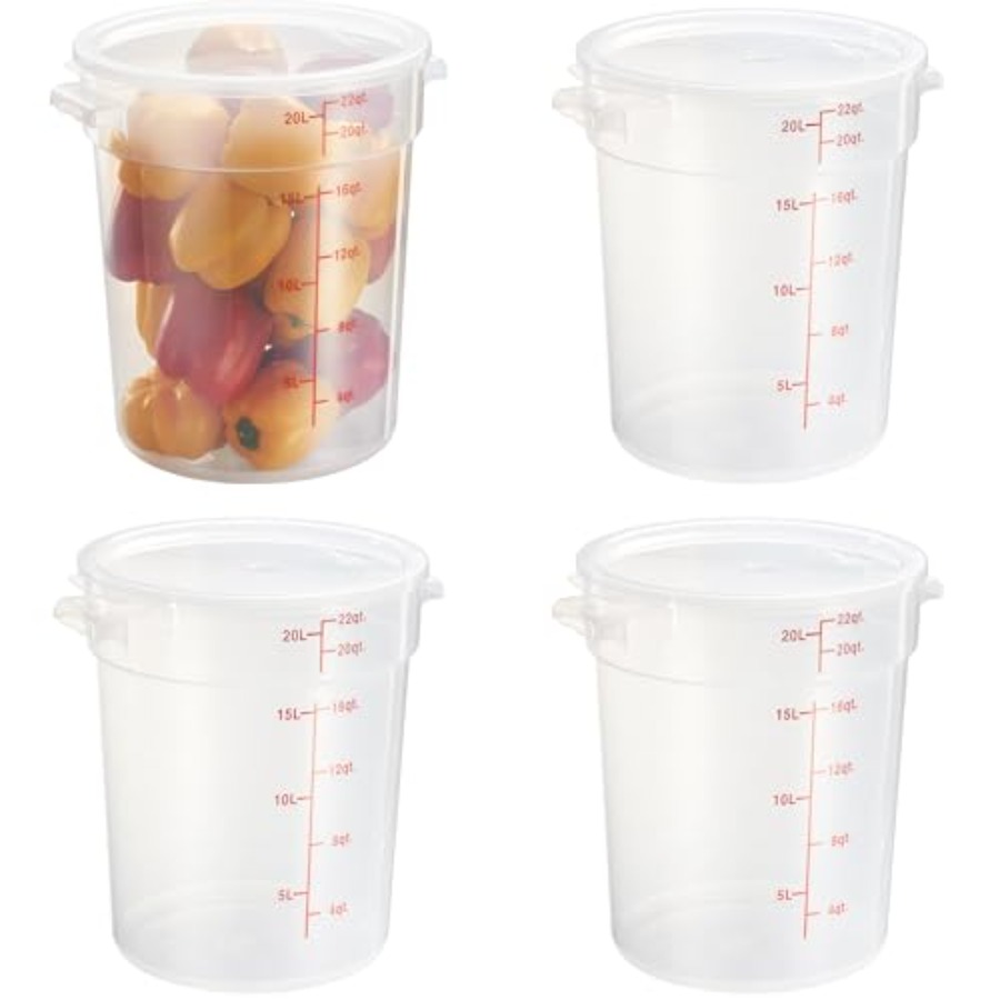 22 Quart Translucent Round Foo - Food Storage Quart Containers のレビューと価格