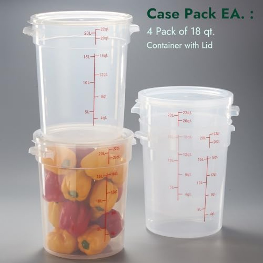 22 Quart Translucent Round Foo - Food Storage Quart Containers のレビューと価格