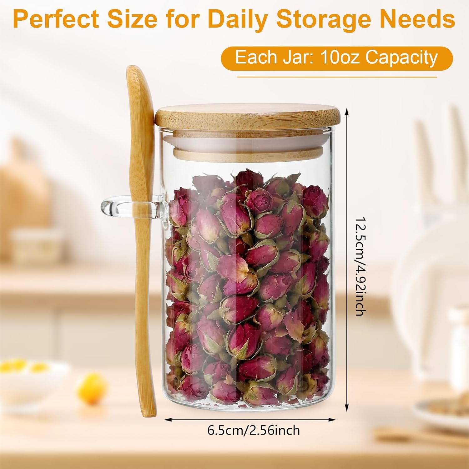 10 Pack Glass Jars with Bamboo - Food Storage Containers Set のレビューと価格