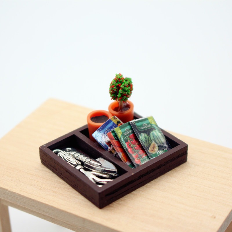 Dollhouse Gardening Wooden Box - Food Storage Plants のレビューと価格