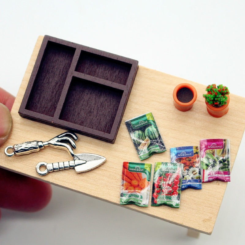Dollhouse Gardening Wooden Box - Food Storage Plants のレビューと価格