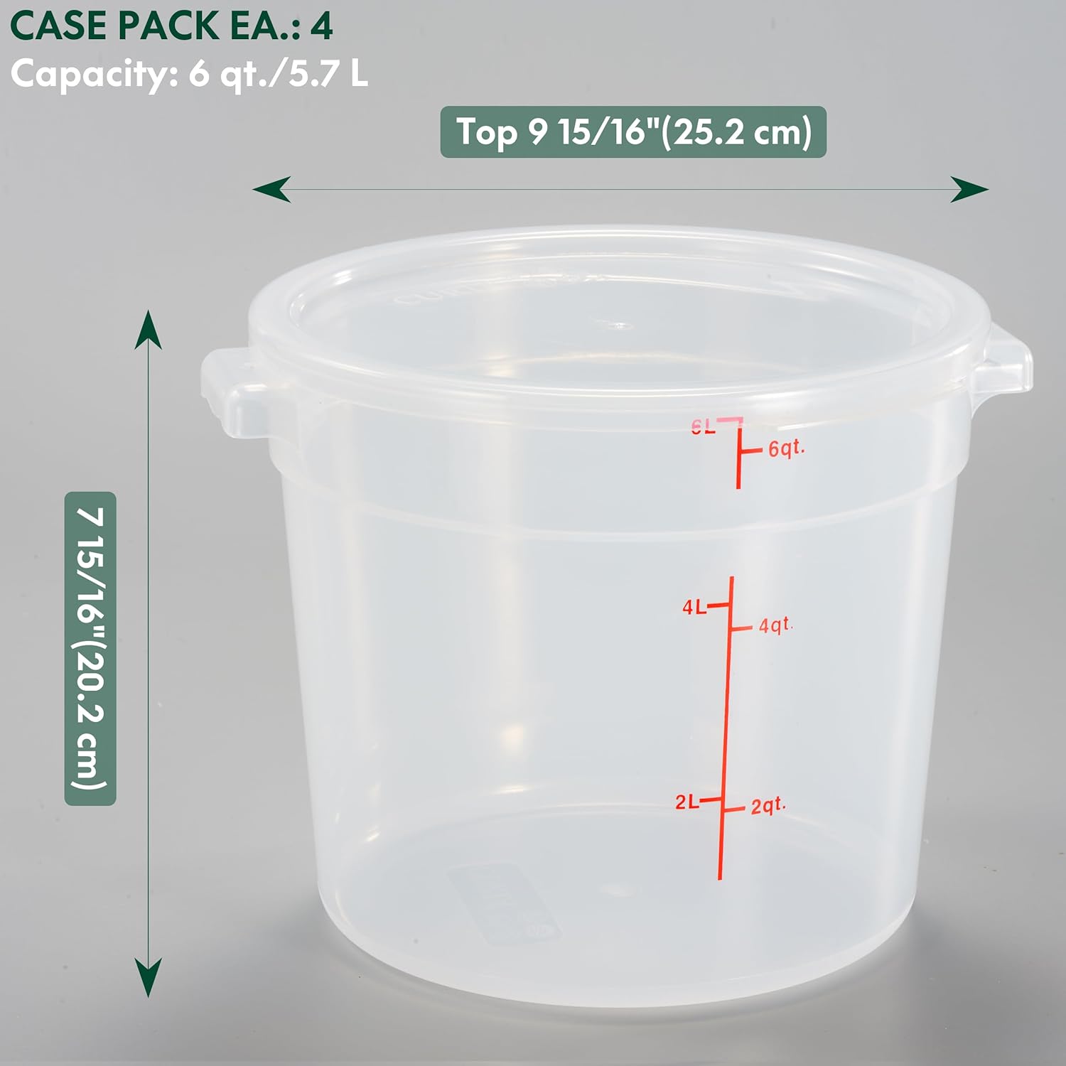 6 Quart Translucent Food Stora - Food Storage Quart Containers のレビューと価格