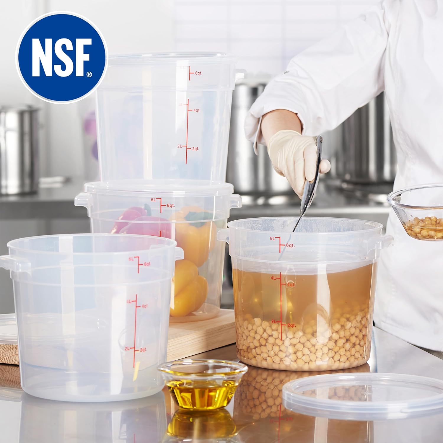 6 Quart Translucent Food Stora - Food Storage Quart Containers のレビューと価格