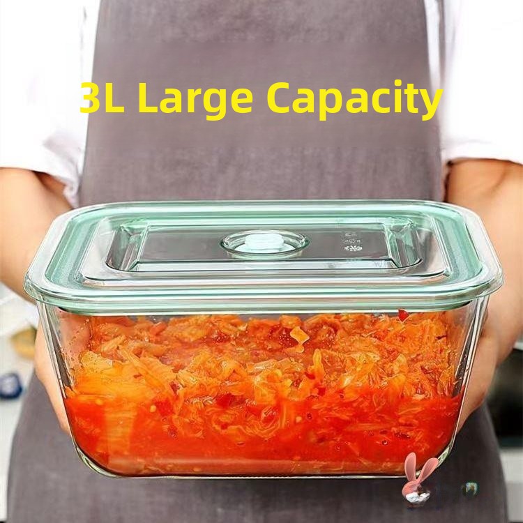 Large Capaci Glass Container S - Food Storage Box Large のレビューと価格