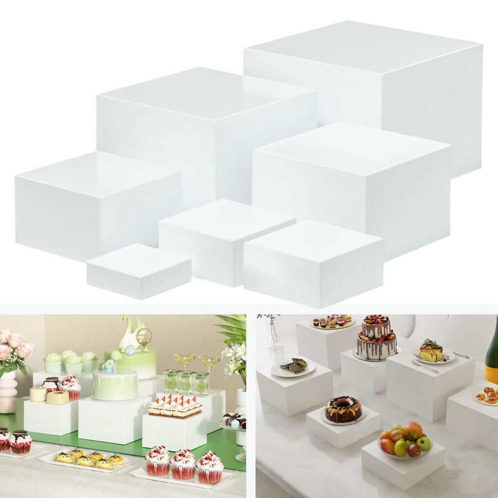 7 Pieces Acrylic Cube Display  - Food Storage On Table のレビューと価格