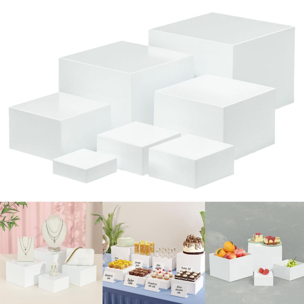 7 Pieces Acrylic Cube Display  - Food Storage On Table のレビューと価格